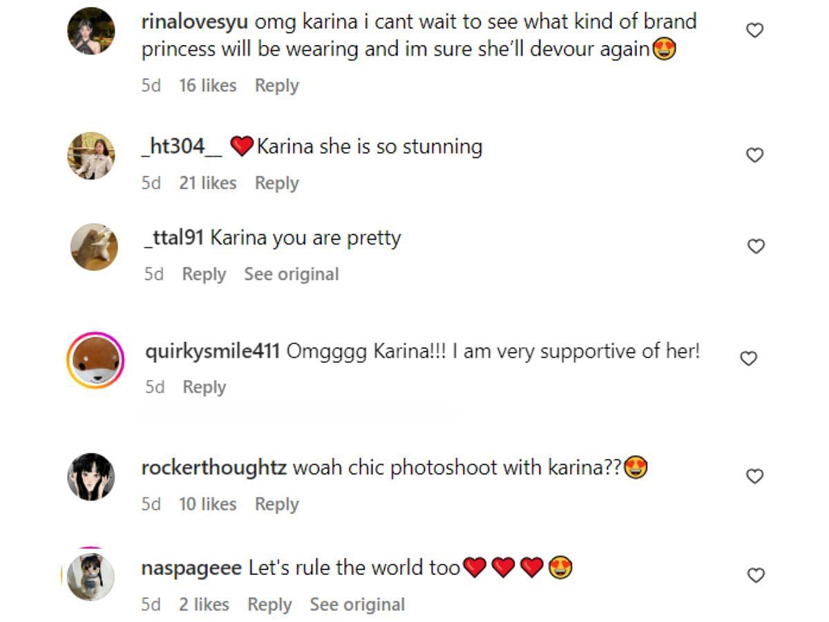 Karina's fans are complementing and appreciating her new visuals (Image via Sportskeeda)